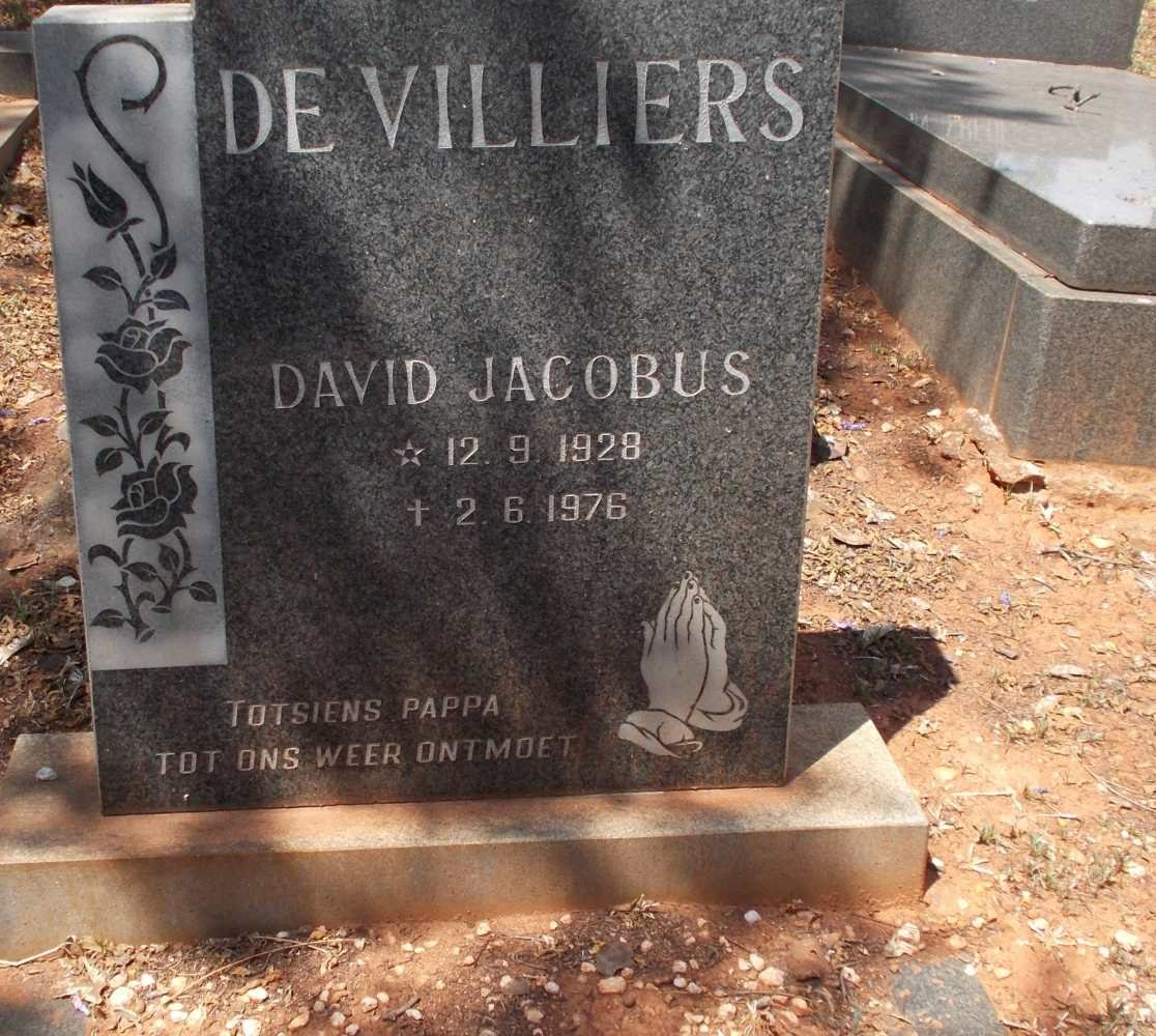 VILLIERS David Jacobus, de 1928-1976