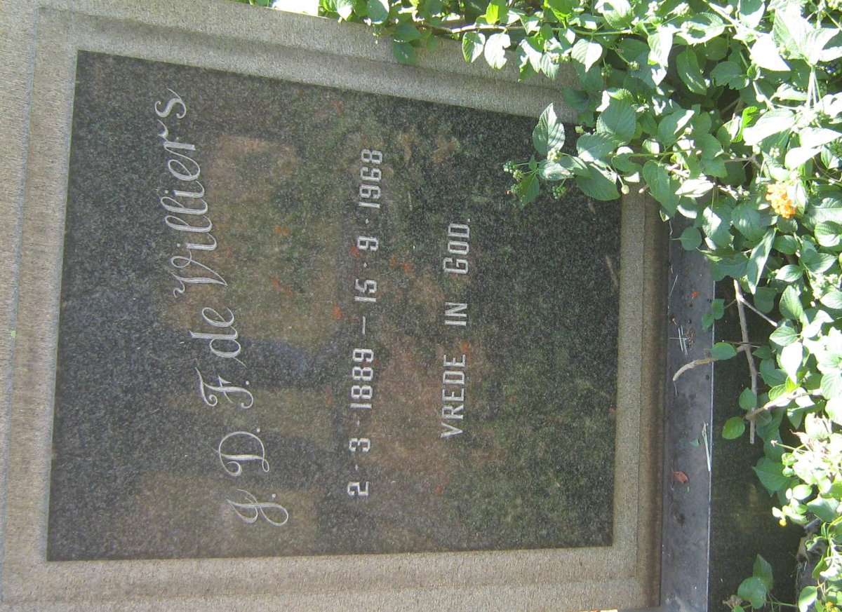 VILLIERS J.D.F., de 1889-1968
