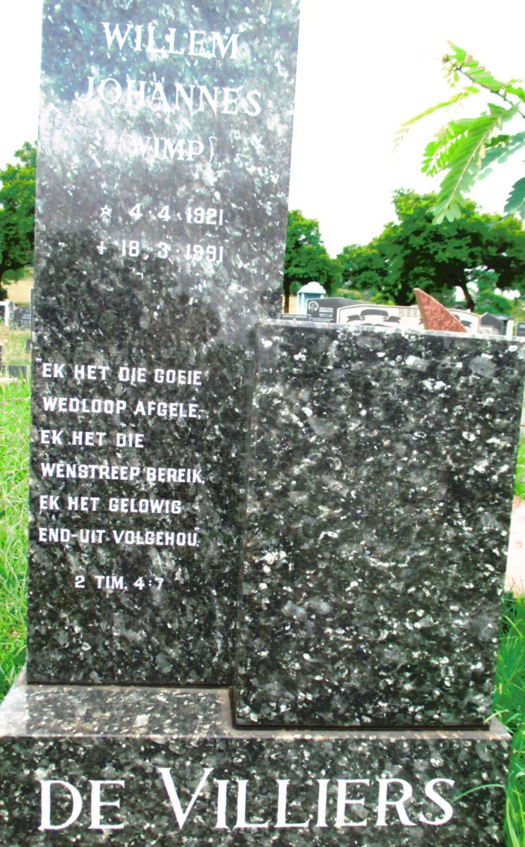 VILLIERS Willem Johannes, de 1921-1991