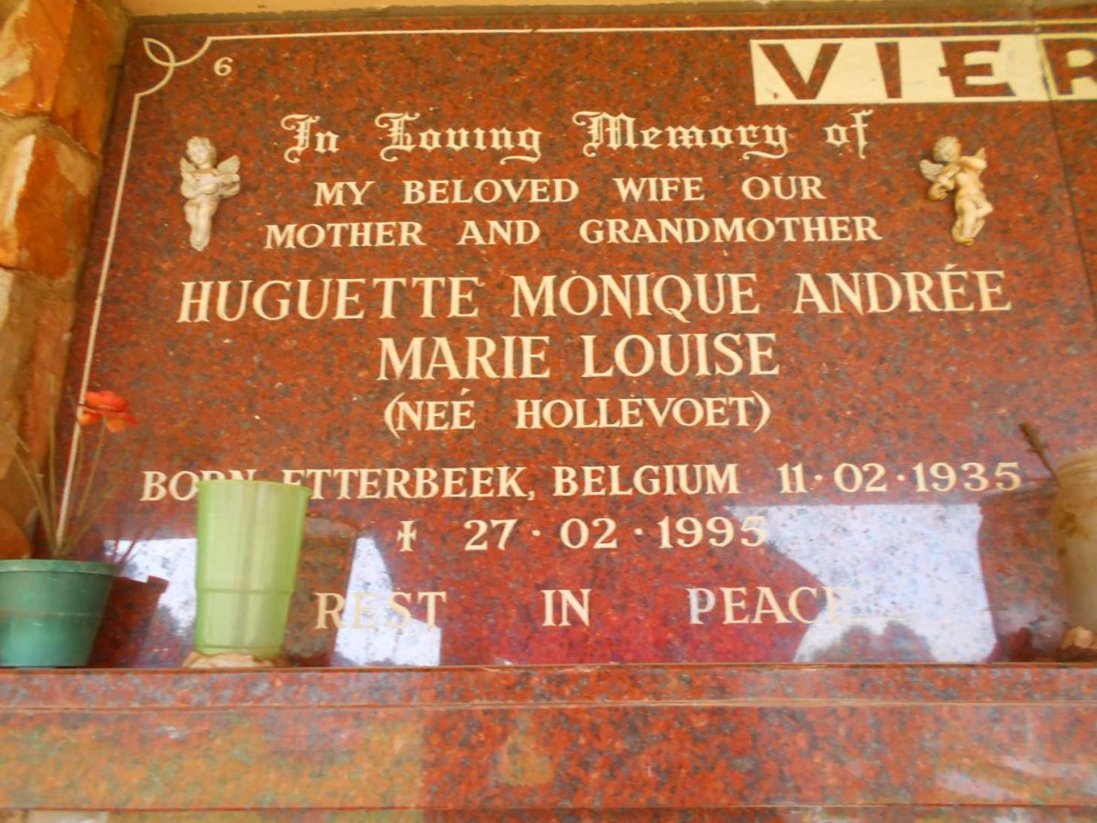 VIEREN Roger Arthur Cornelius 1931-2019 &amp; Huguette Monique Andrée Marie Louise HOLLEVOET 1935-1995