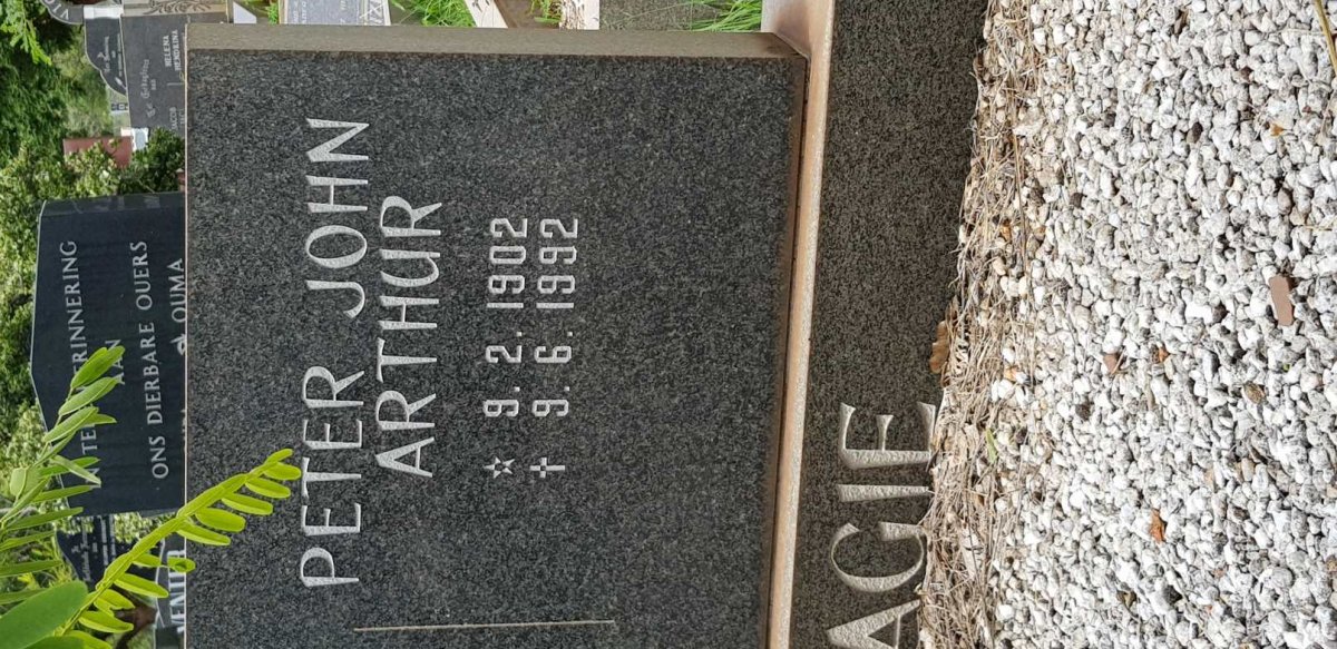 VISAGIE Peter John Arthur 1902-1992