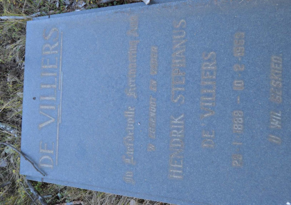 VILLIERS Hendrik Stephanus, de 1888-1953