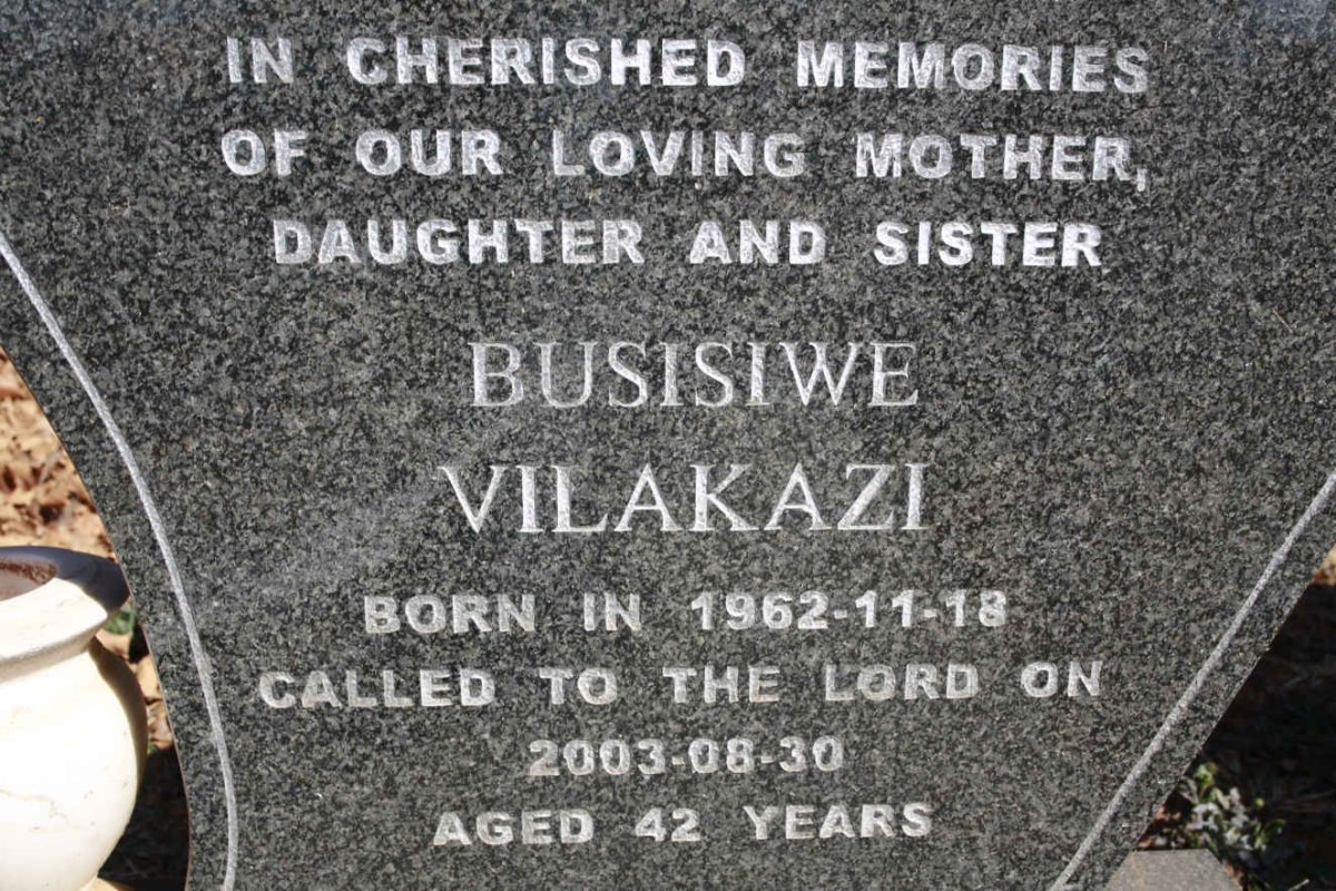 VILAKAZI Busisiwe 1962-2003