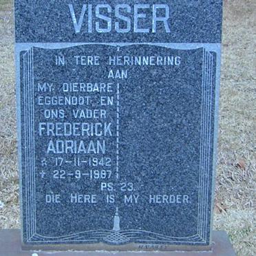 VISSER Frederick Adriaan 1942-1987