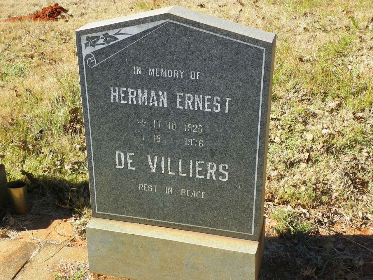 VILLIERS Herman Ernest, de 1926-1976