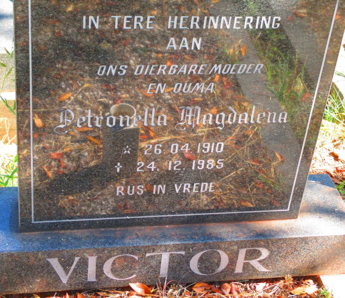 VICTOR Petronella Magdalena 1910-1985