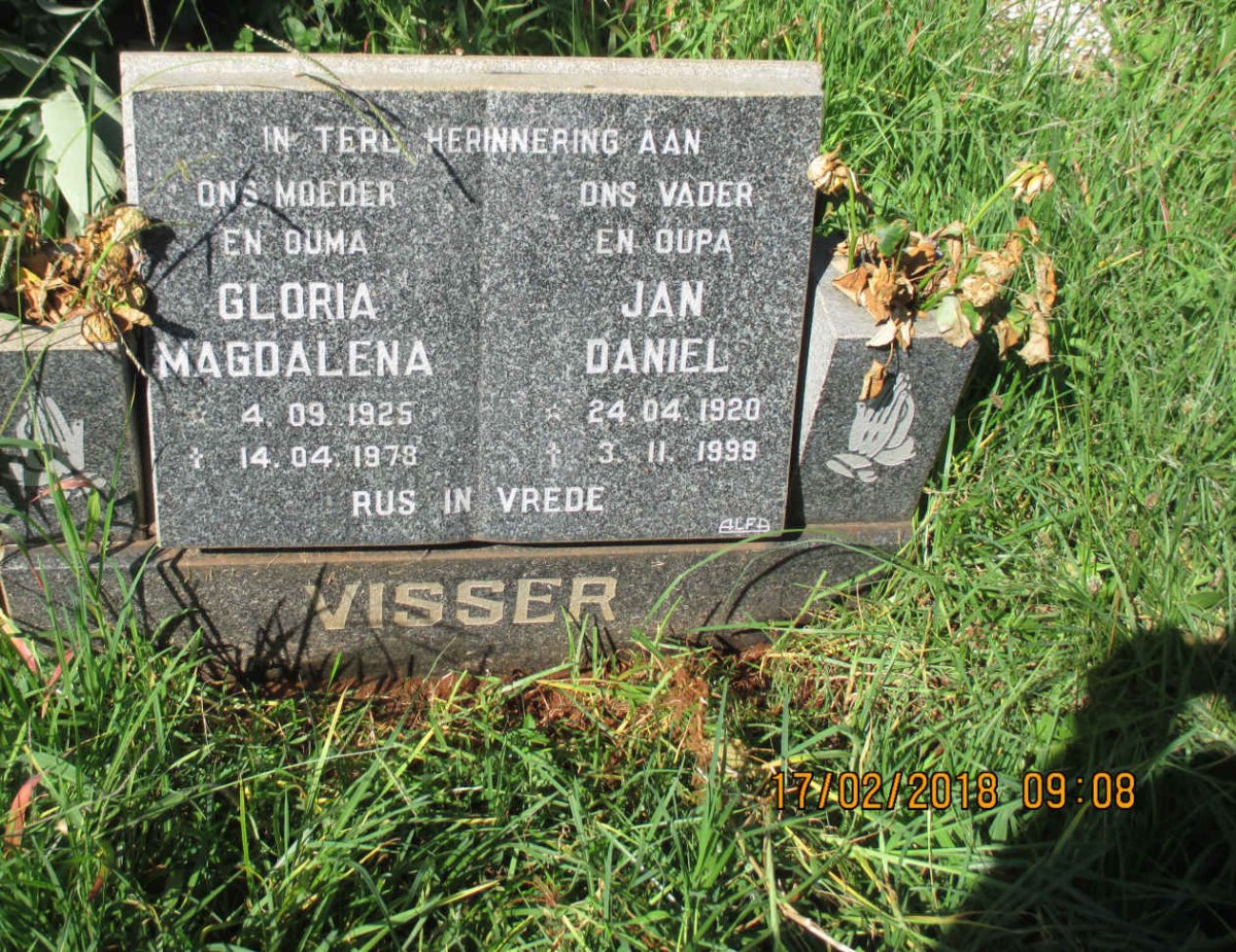VISSER Jan Daniel 1920-1998 &amp; Gloria Magdalena 1925-1978