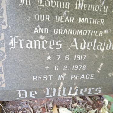 VILLIERS Frances Adelaide, de 1917-1978