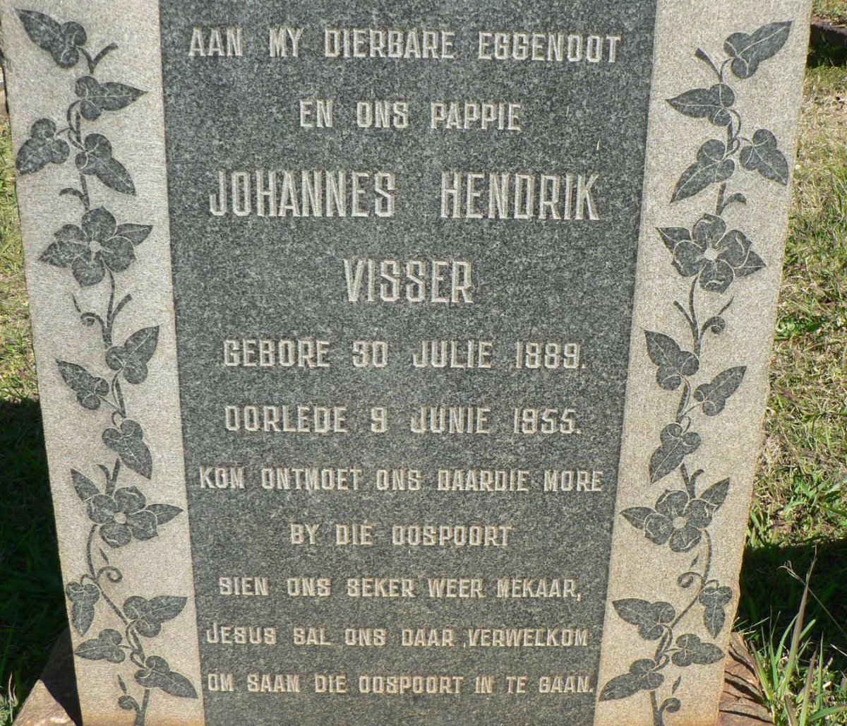 VISSER Johannes Hendrik 1889-1955