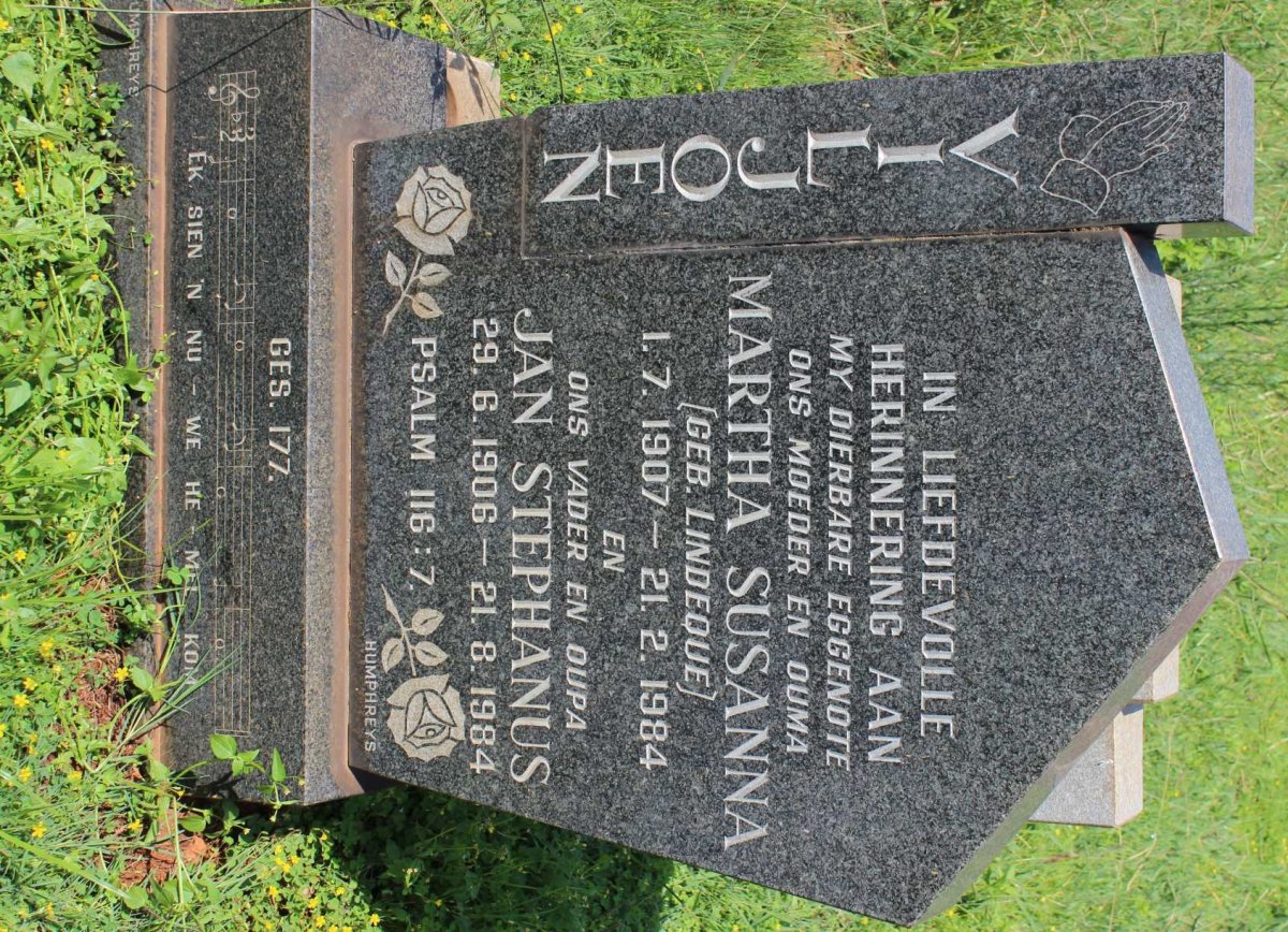 VILJOEN Jan Stephanus 1906-1984 &amp; Martha Susanna LINDEQUE 1907-1984