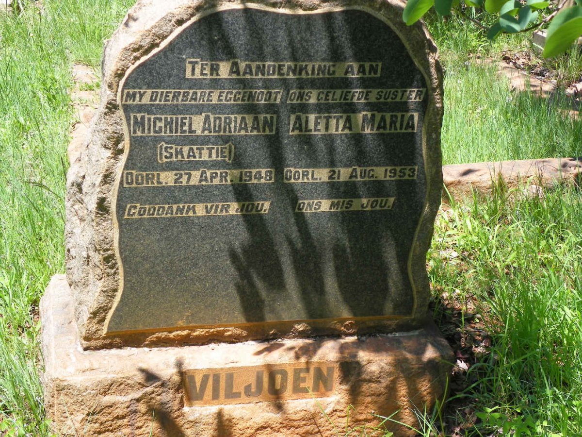 VILJOEN Michiel Adriaan -1948 &amp; Aletta Maria -1953