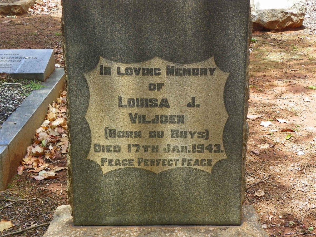 VILJOEN Louisa J. nee DU BUYS -1943