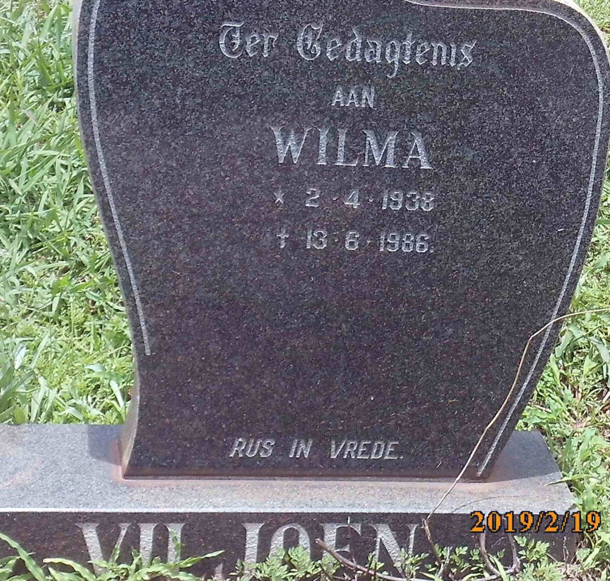 VILJOEN Wilma 1938-1986