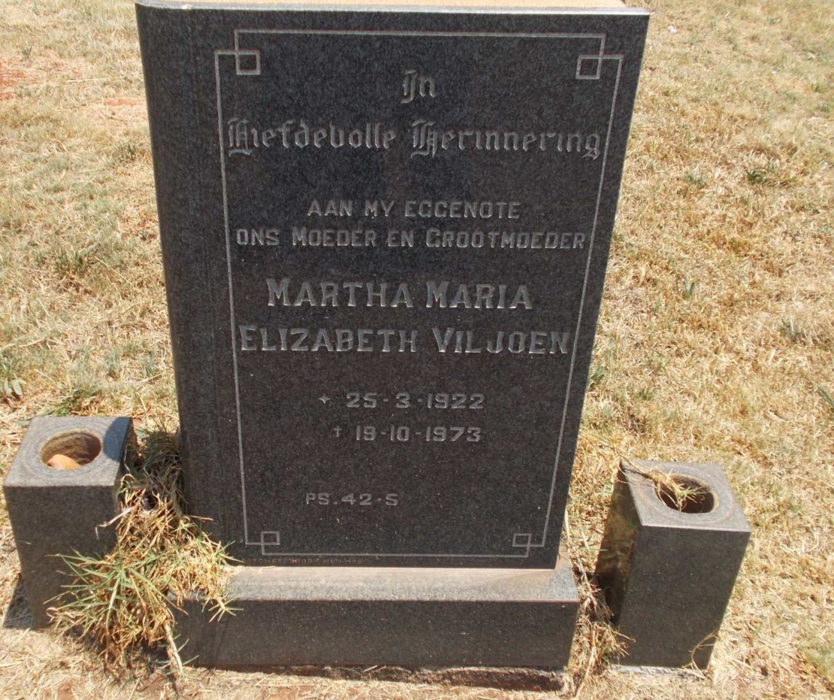 VILJOEN Martha Maria Elizabeth 1922-1973
