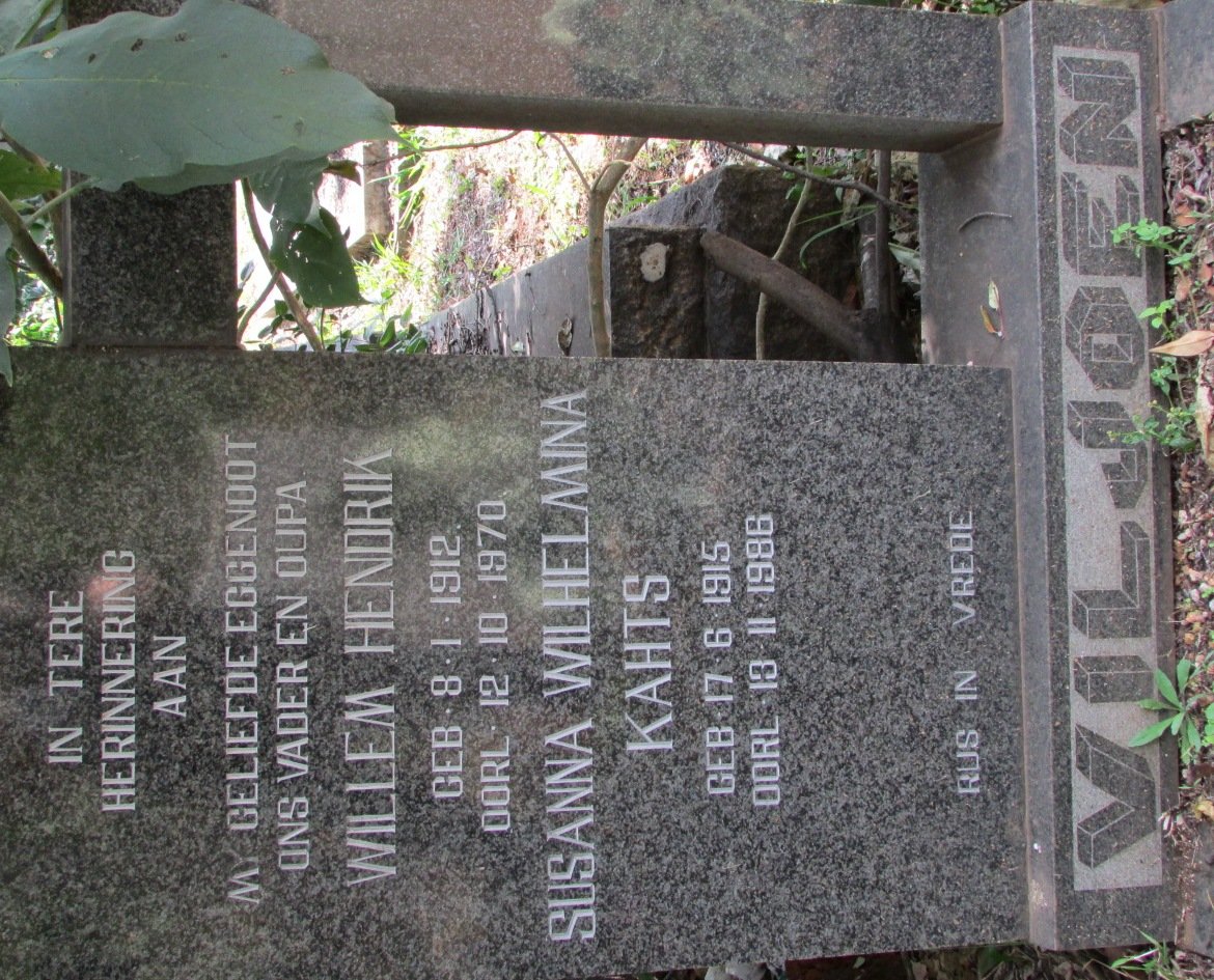 VILJOEN Willem Hendrik 1912-1970 &amp; Susanna Wilhelmina KAHTS 1915-1986