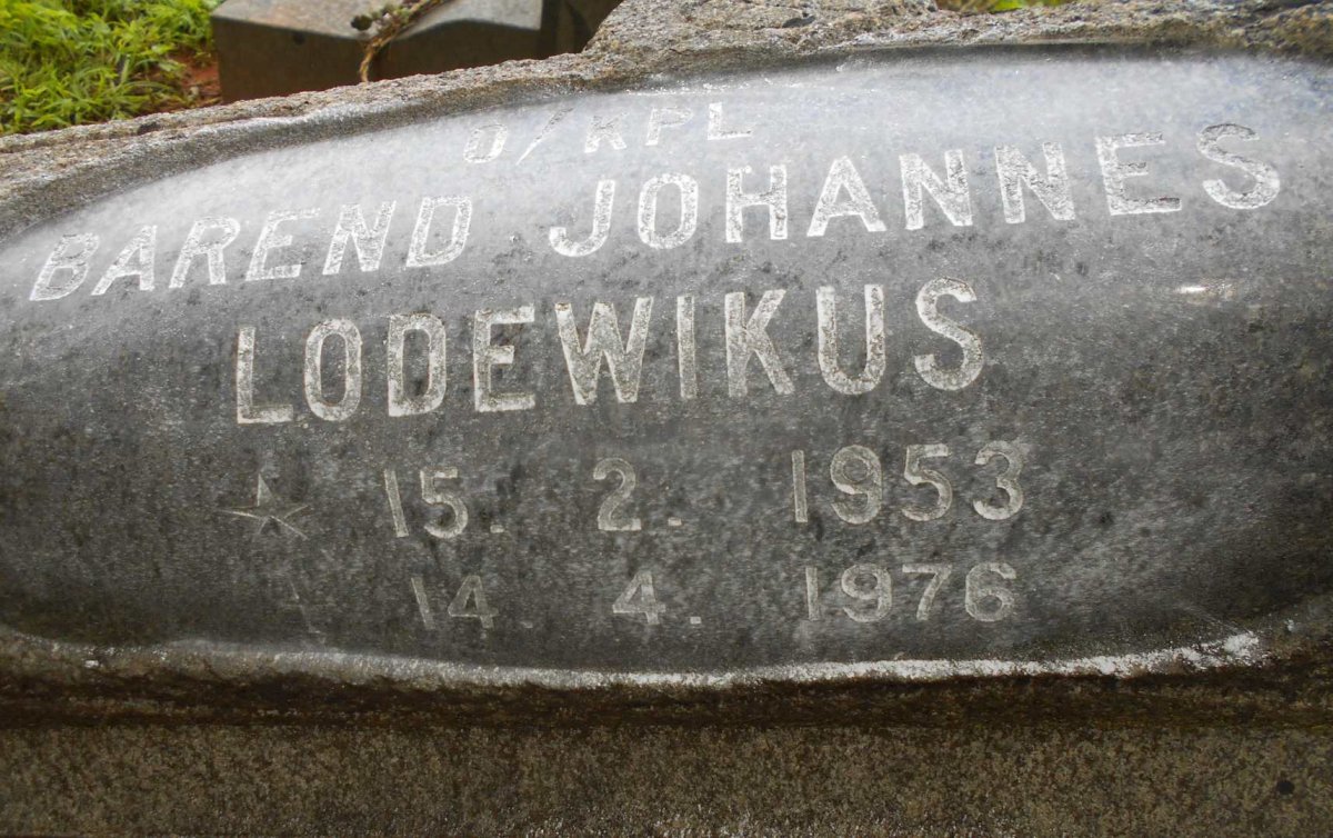 VILJOEN Barend Johannes Lodewikus 1953-1976