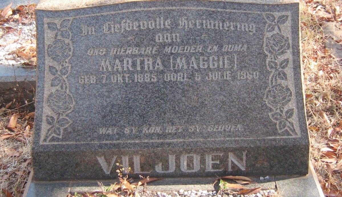 VILJOEN Martha 1885-1960