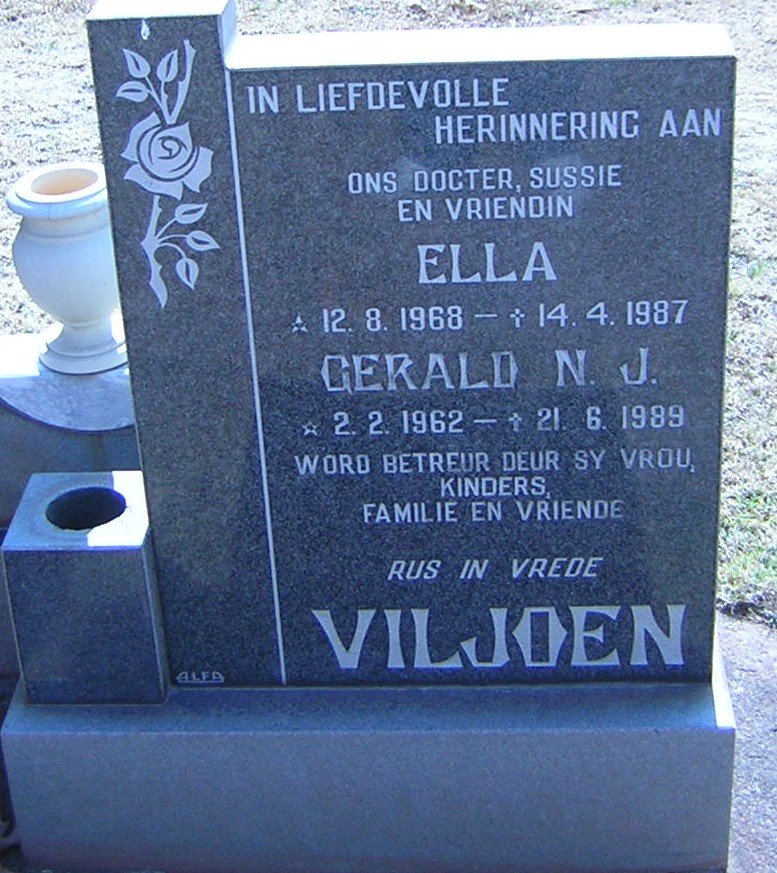 VILJOEN Gerald N.J. 1962-1989 :: VILJOEN Ella 1968-1987
