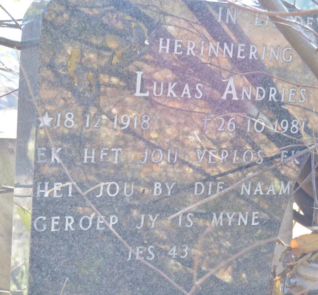 VISAGIE Lukas Andries 1918-1981