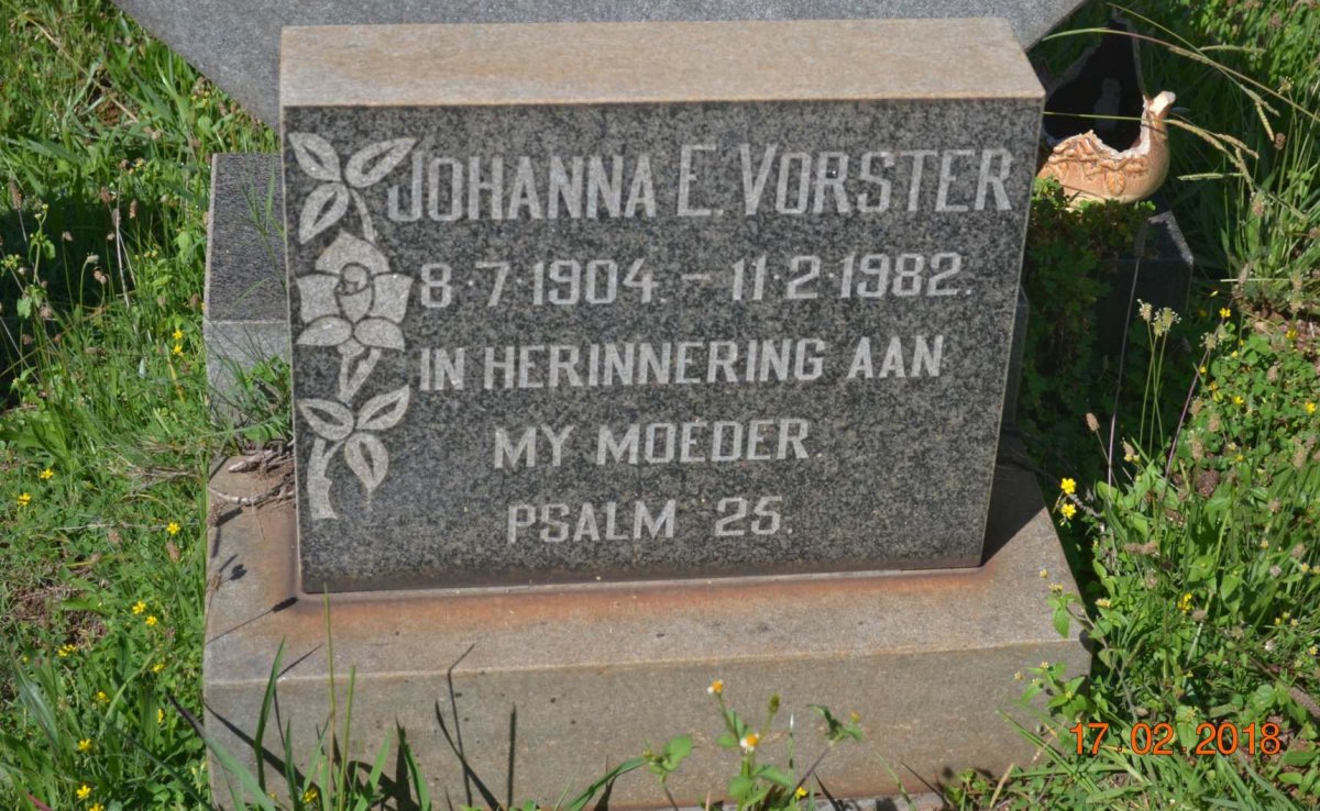 VORSTER Johanna E. 1904-1982
