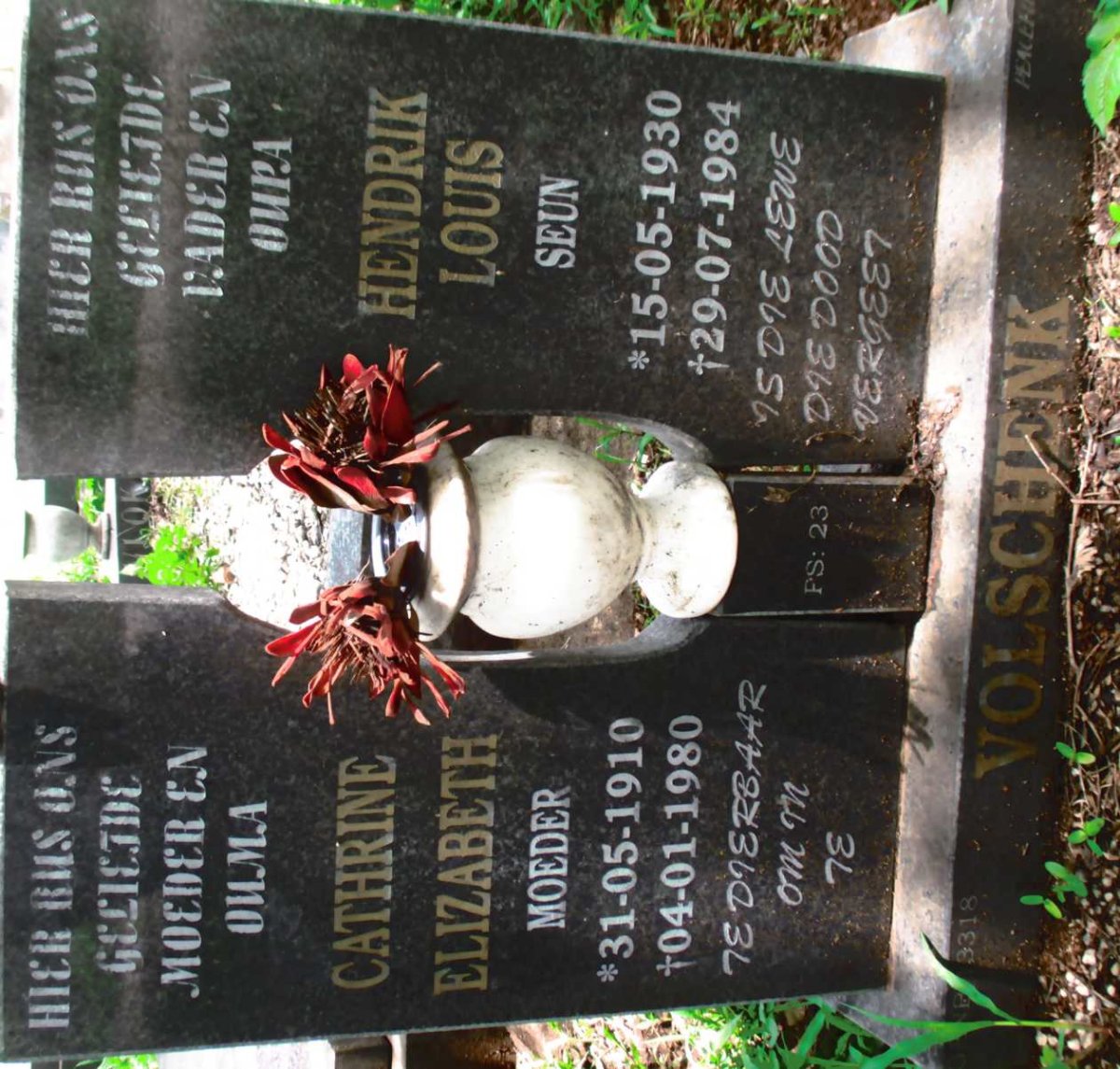 VOLSCHENK Cathrine Eizabeth 1910-1980 :: VOLSCHENK Hendrik Louis 1930-1984