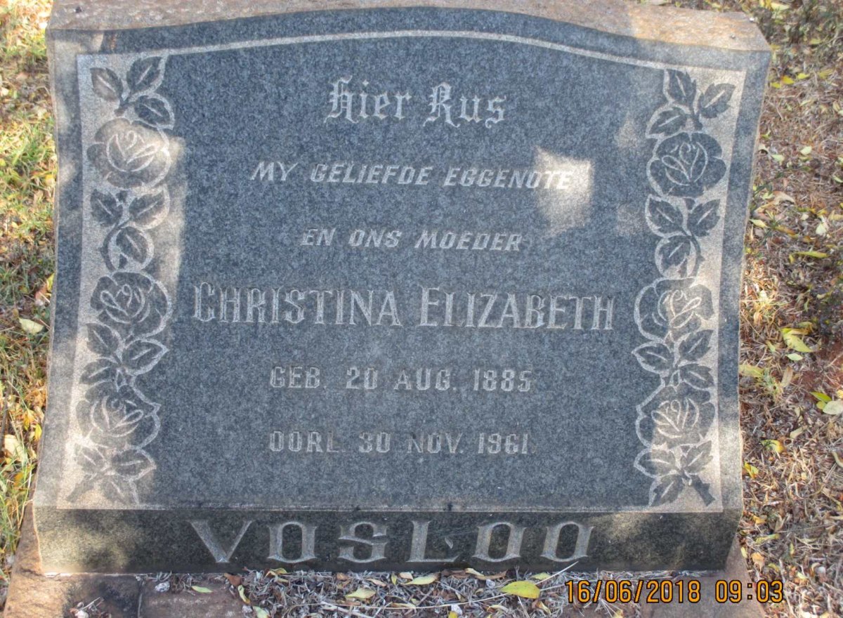 VOSLOO Christina Elizabeth 1885-1961