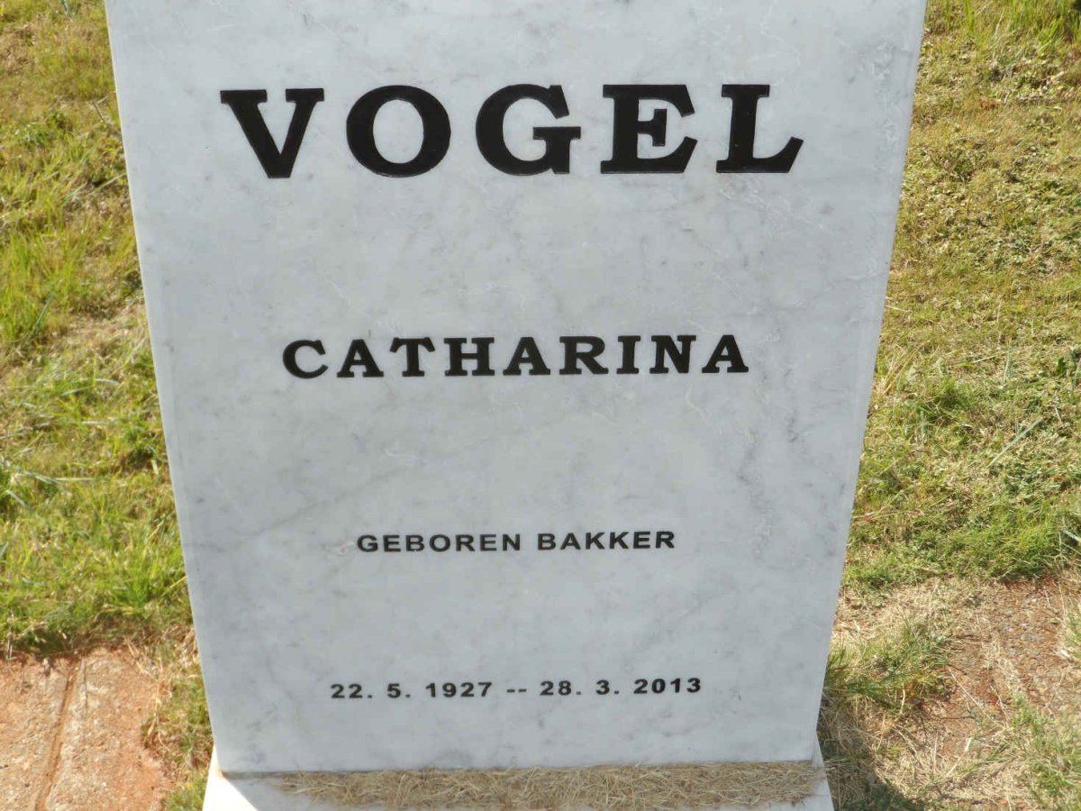 VOGEL Catharina nee BAKKER 1927-2013