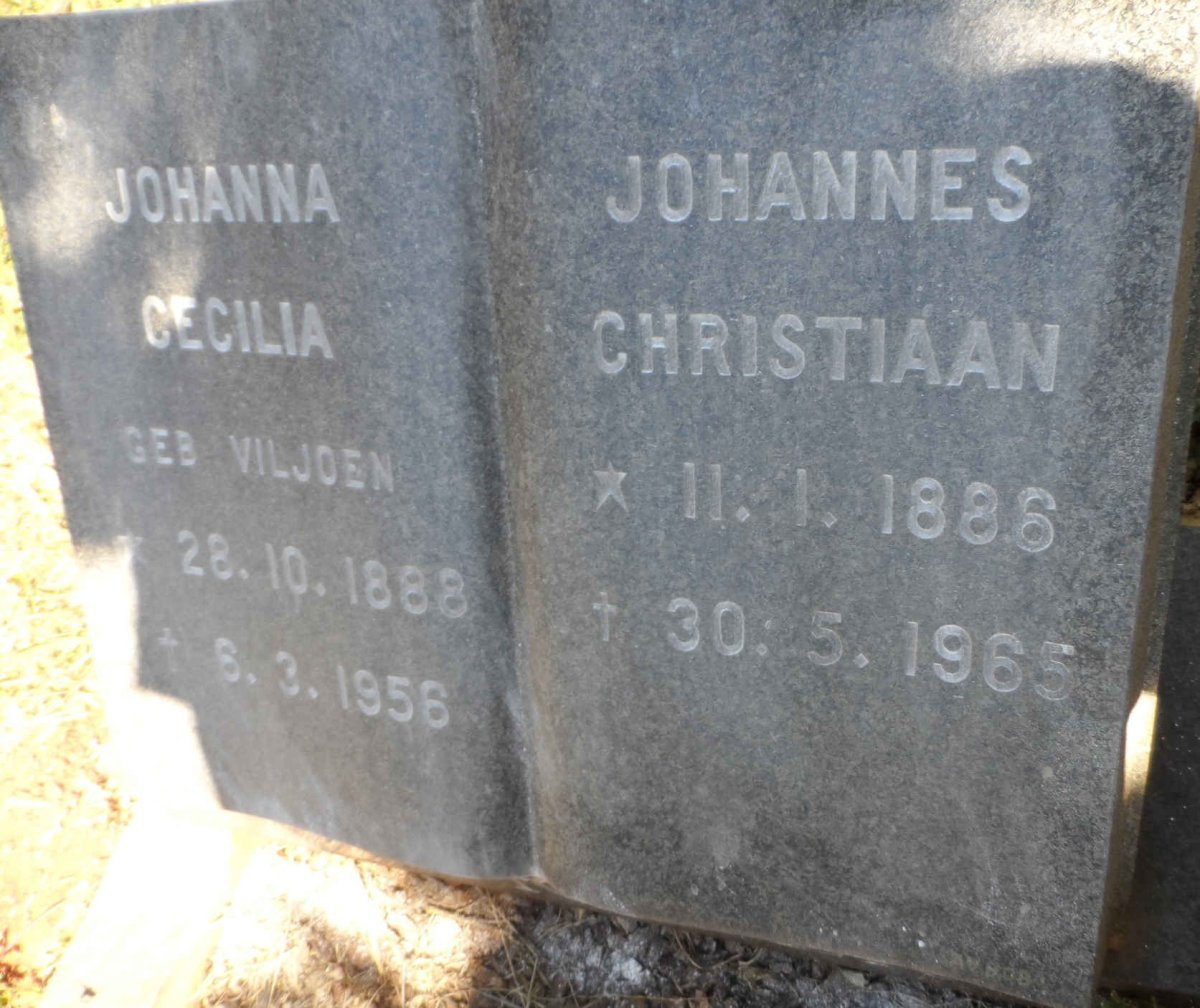 VORSTER Johannes Christiaan 1886-1965 &amp; Johanna Cecilia VILJOEN 1888-1956