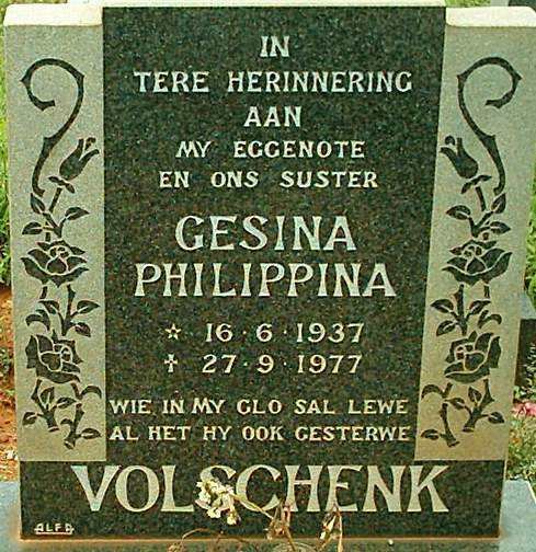 VOLSCHENK Gesina Philippina 1937-1977