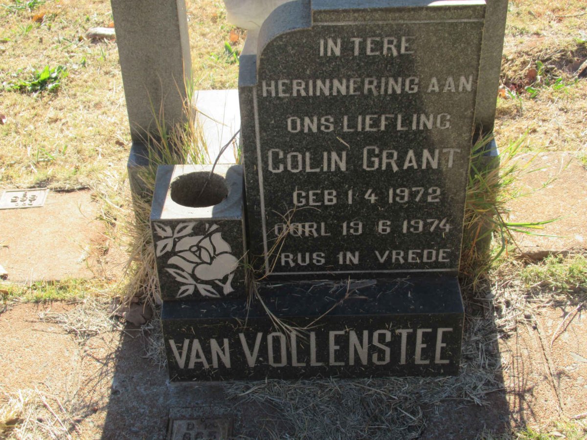 VOLLENSTEE Colin Grant, van 1972-1974