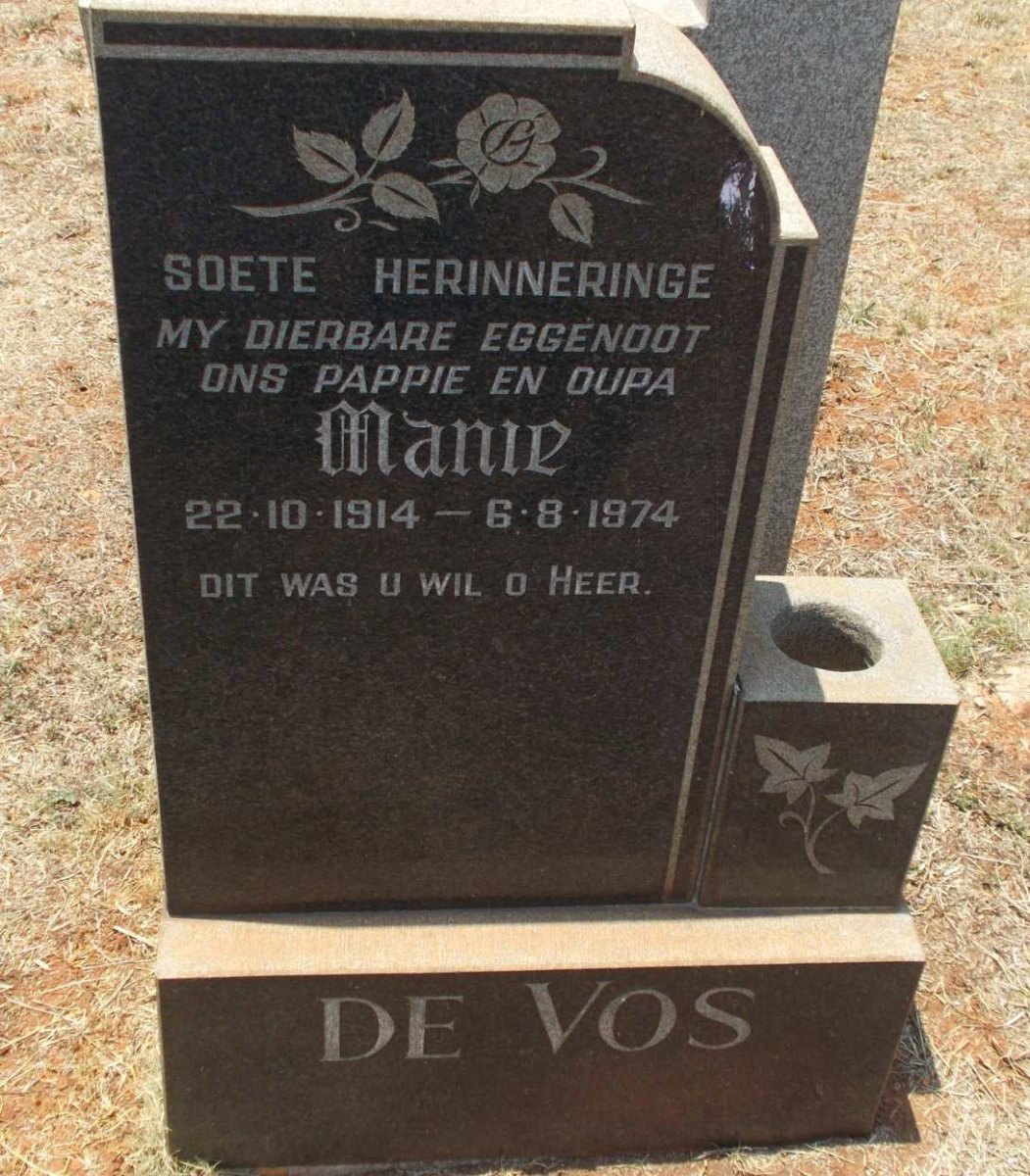 VOS Manie, de 1914-1974