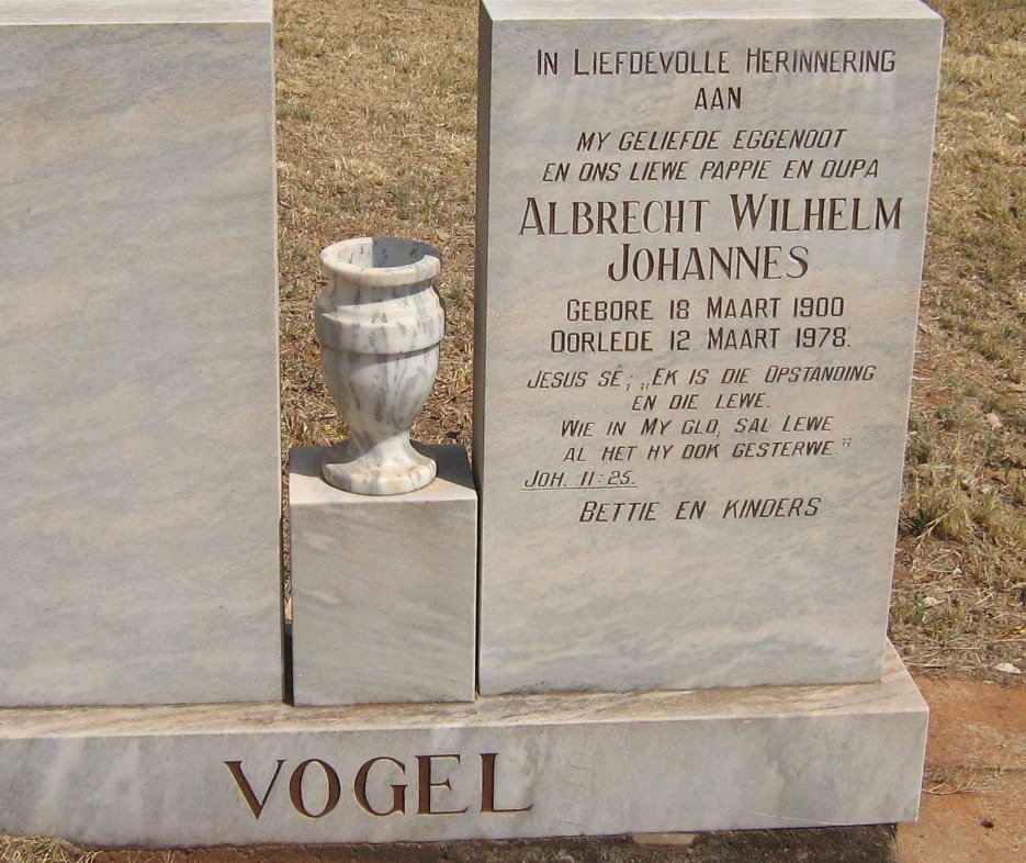 VOGEL Albrecht Wilhelm Johannes 1900-1978
