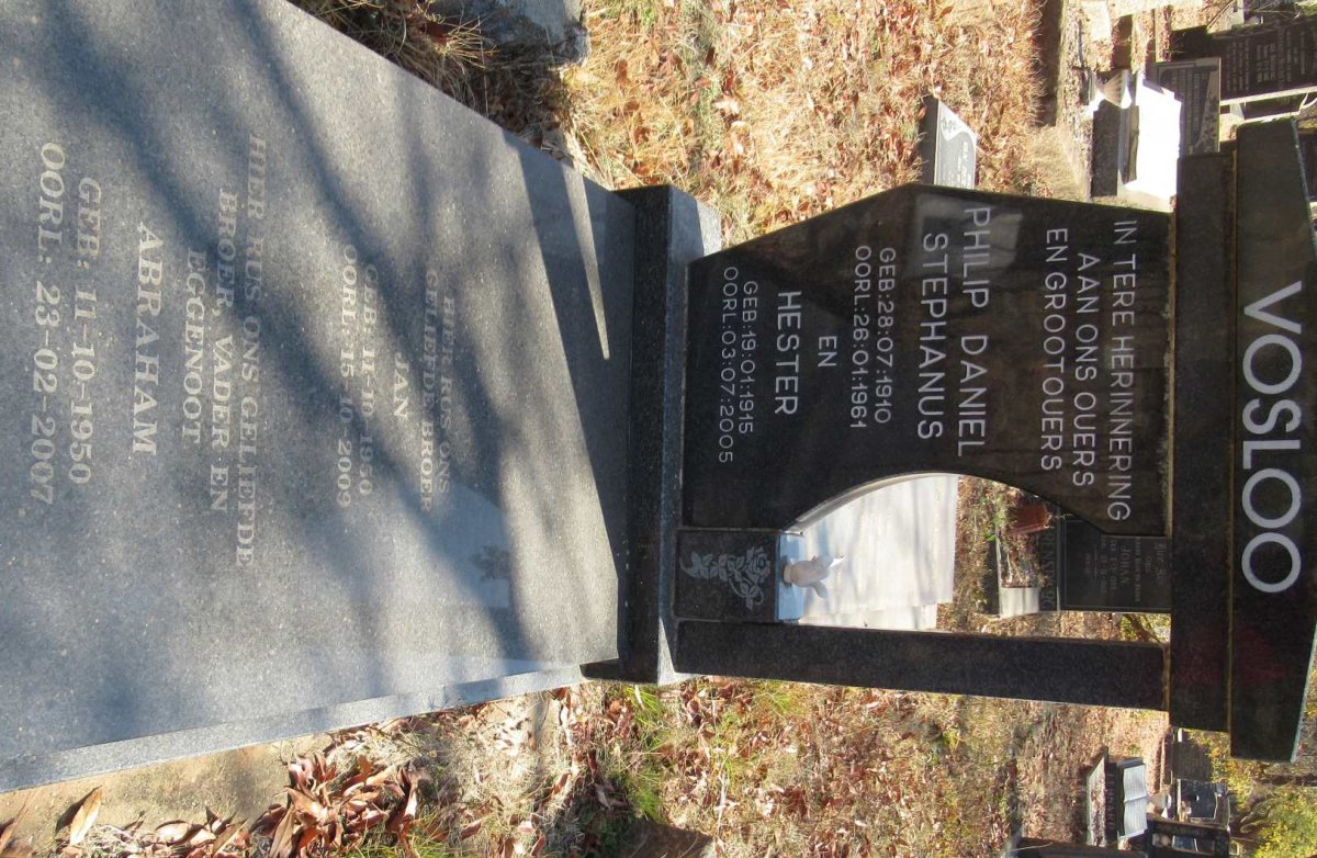 VOSLOO Philip Daniel Stephanus 1910-1961 &amp; Hester 1915-2005