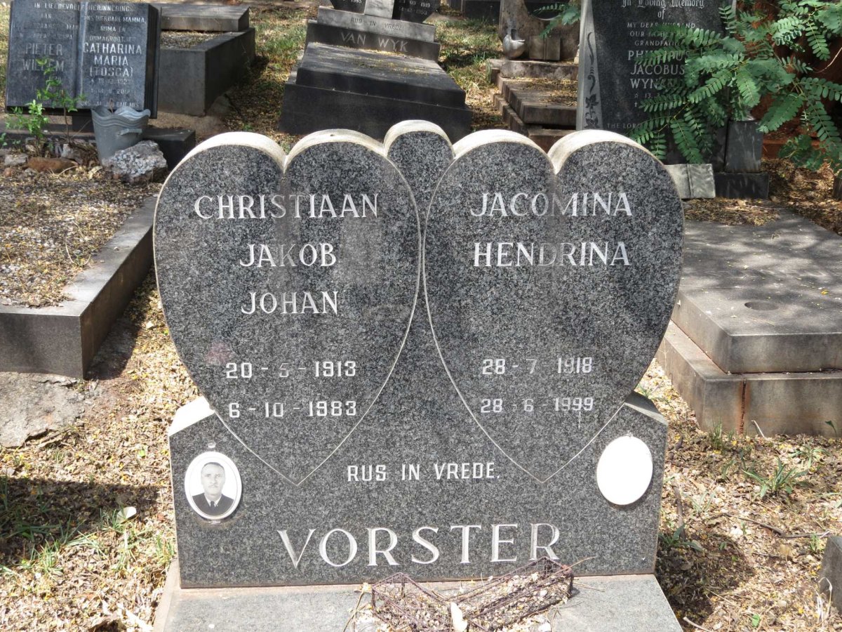 VORSTER Christiaan Jakob Johan 1913-1983 &amp; Jacomina Hendrina 1918-1999