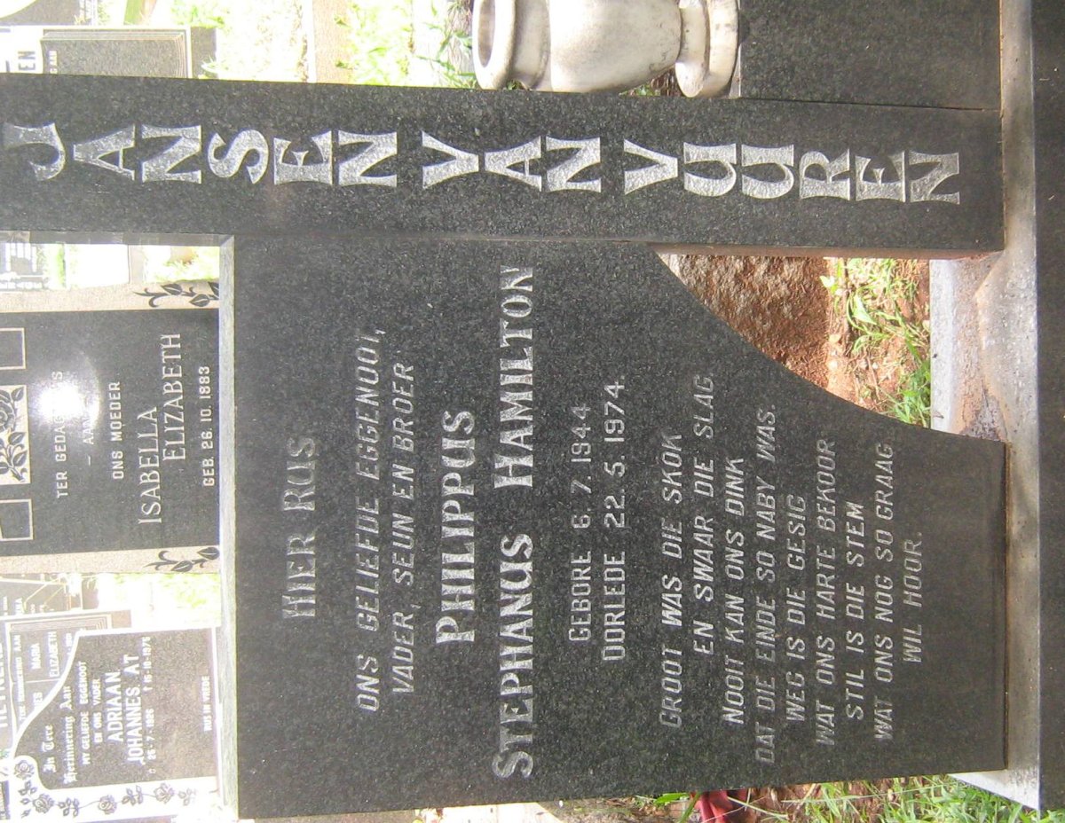 VUUREN Philippus Stephanus Hamilton, Jansen van 1944-1974