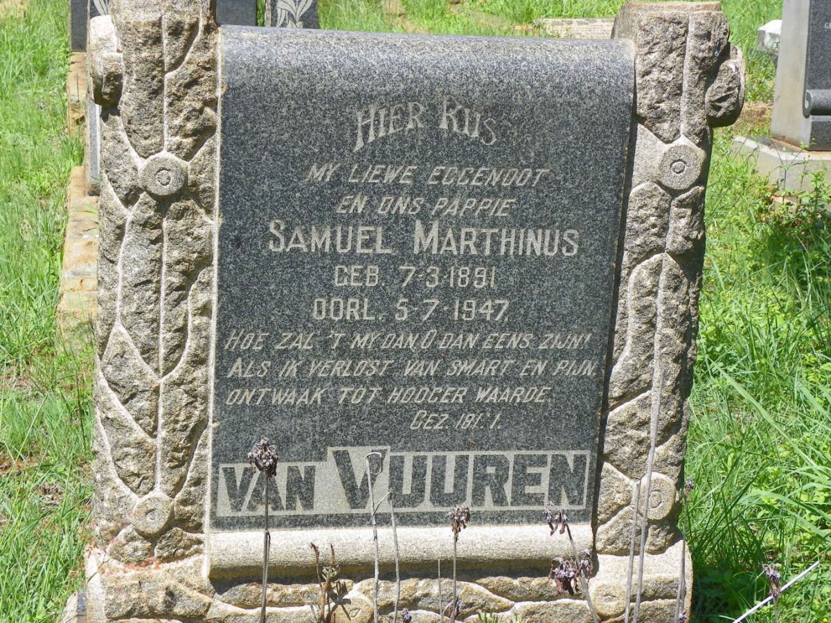 VUUREN Samuel Marthinus, van 1891-1947