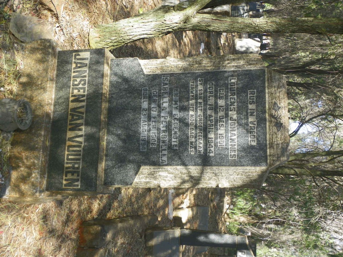 VUUREN Lourens Johannes, Jansen van 1901-1944 &amp; Isabella Petronella 1908-1994