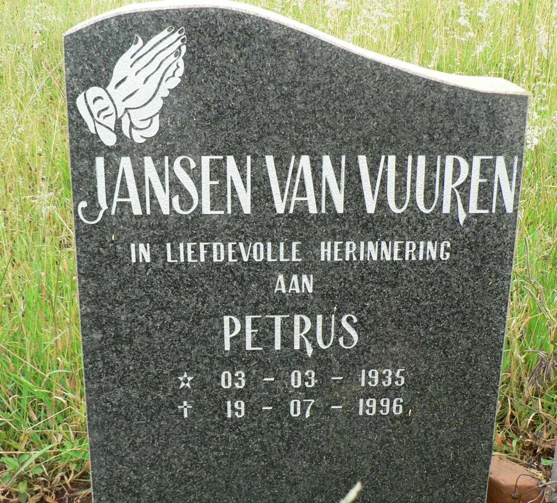 VUUREN Petrus, Jansen van 1935-1996