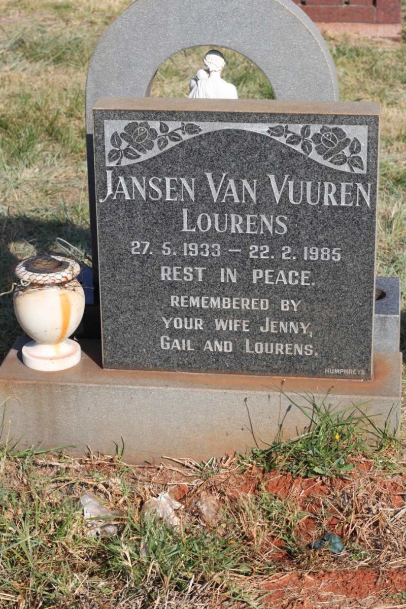 VUUREN Lourens, Jansen van 1933-1985