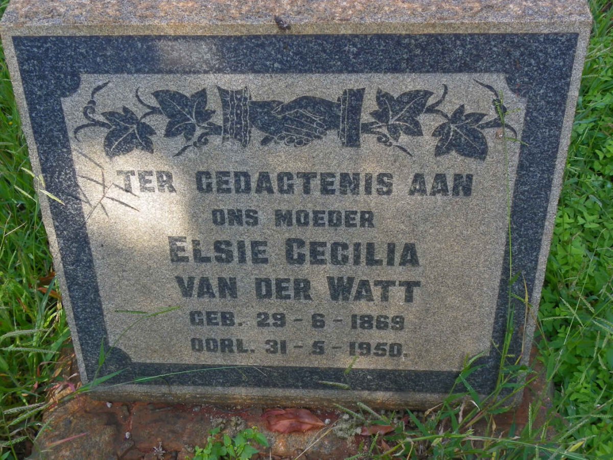 WATT Elsie Cecilia, van der 1869-1950