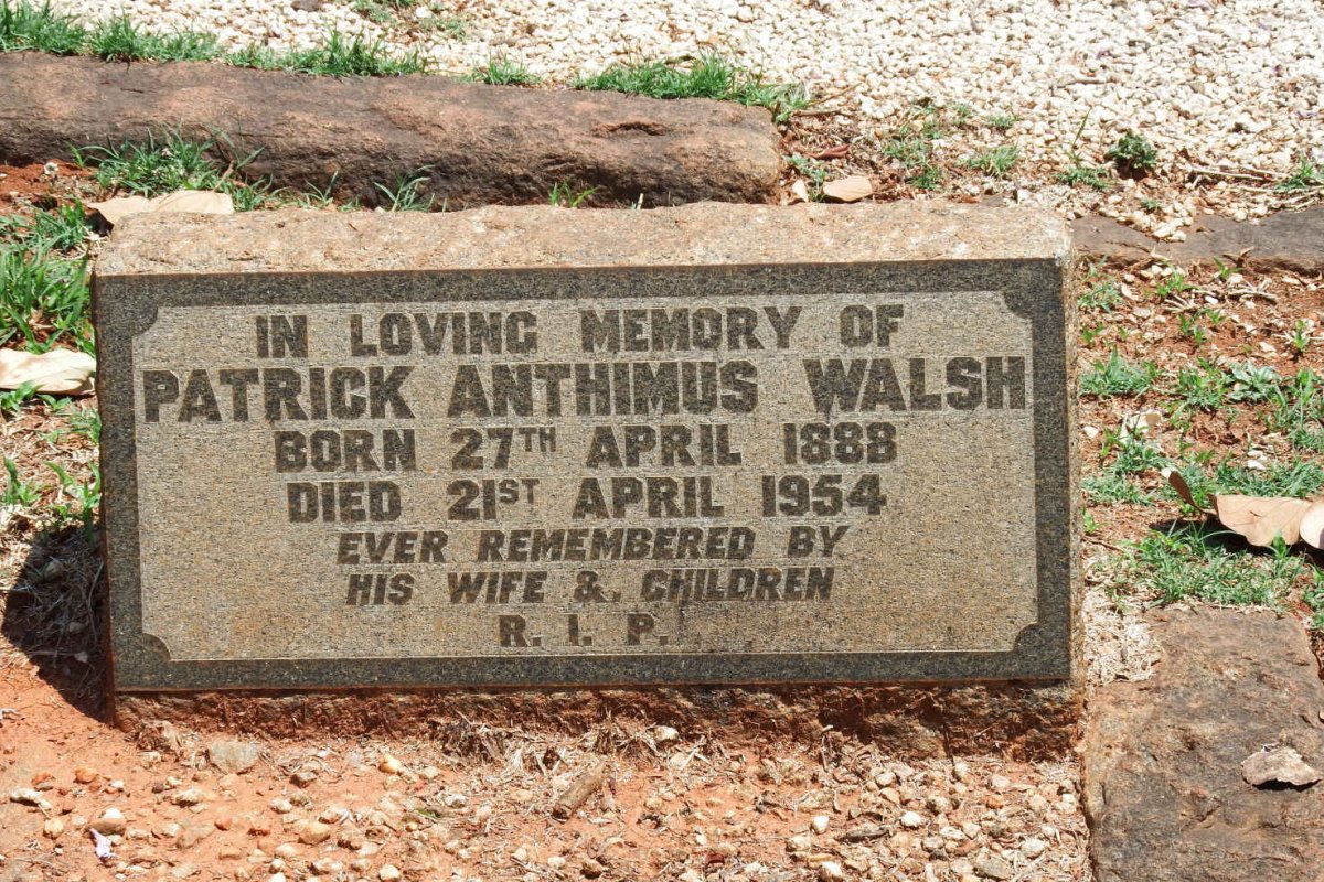 WALSH Patrick Anthimus 1888-1954