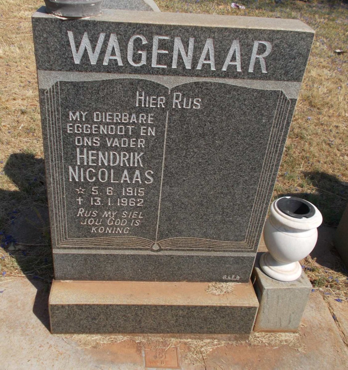 WAGENAAR Hendrik Nicolaas 1915-1962