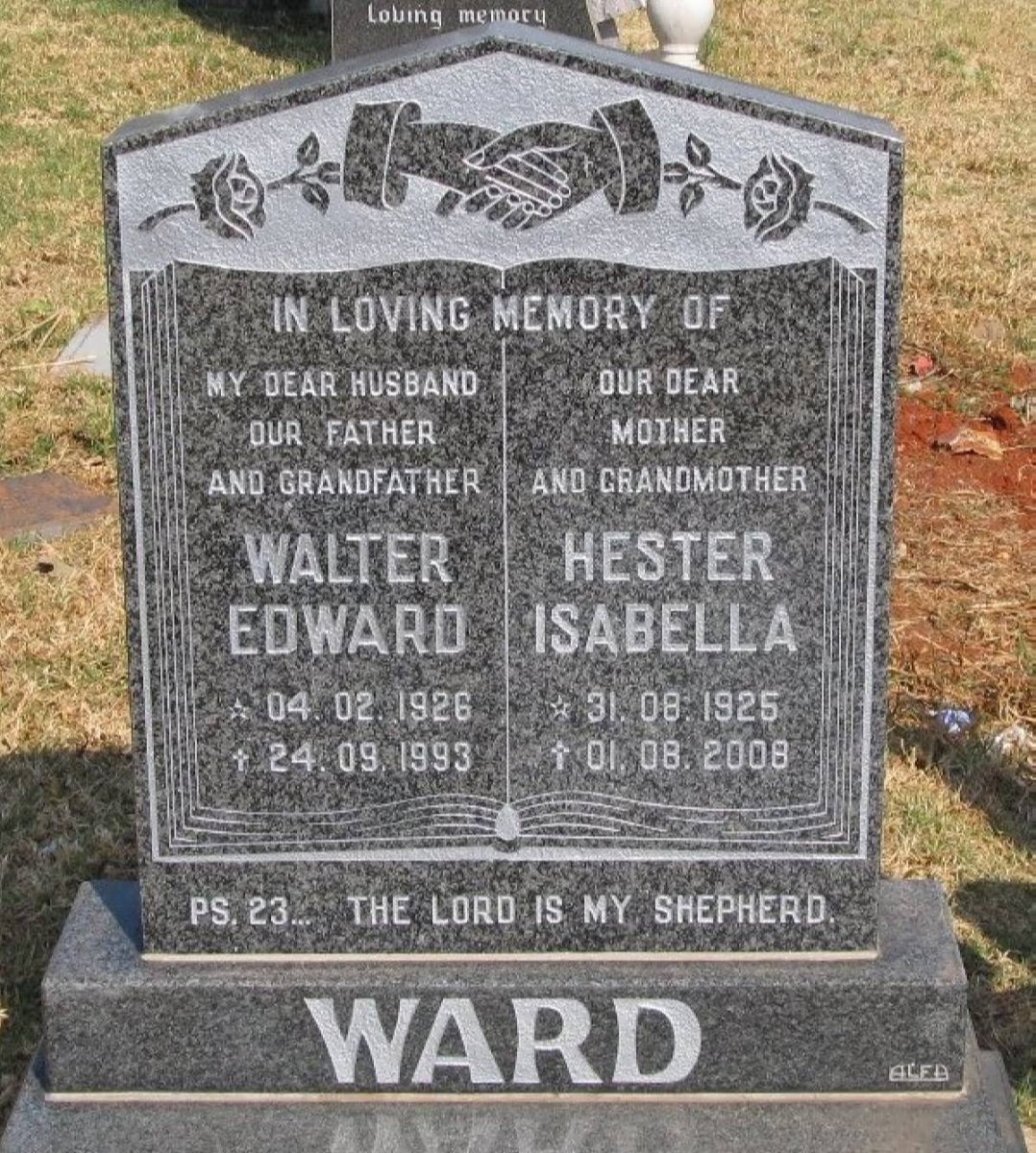 WARD Walter Edward 1926-1993 &amp; Hester Isabella 1925-2008