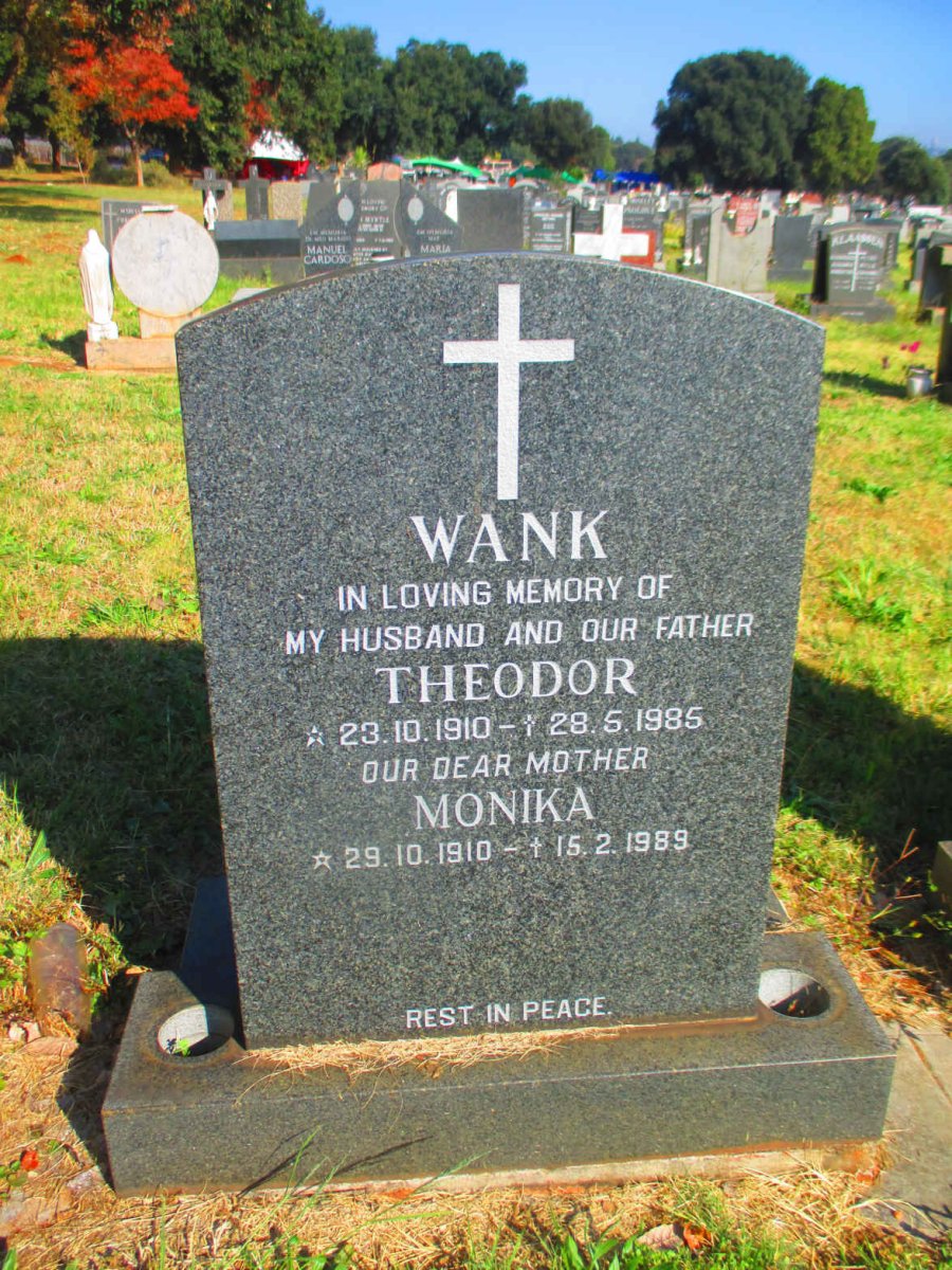 WANK Theodor 1910-1985 &amp; Monika 1910-1989