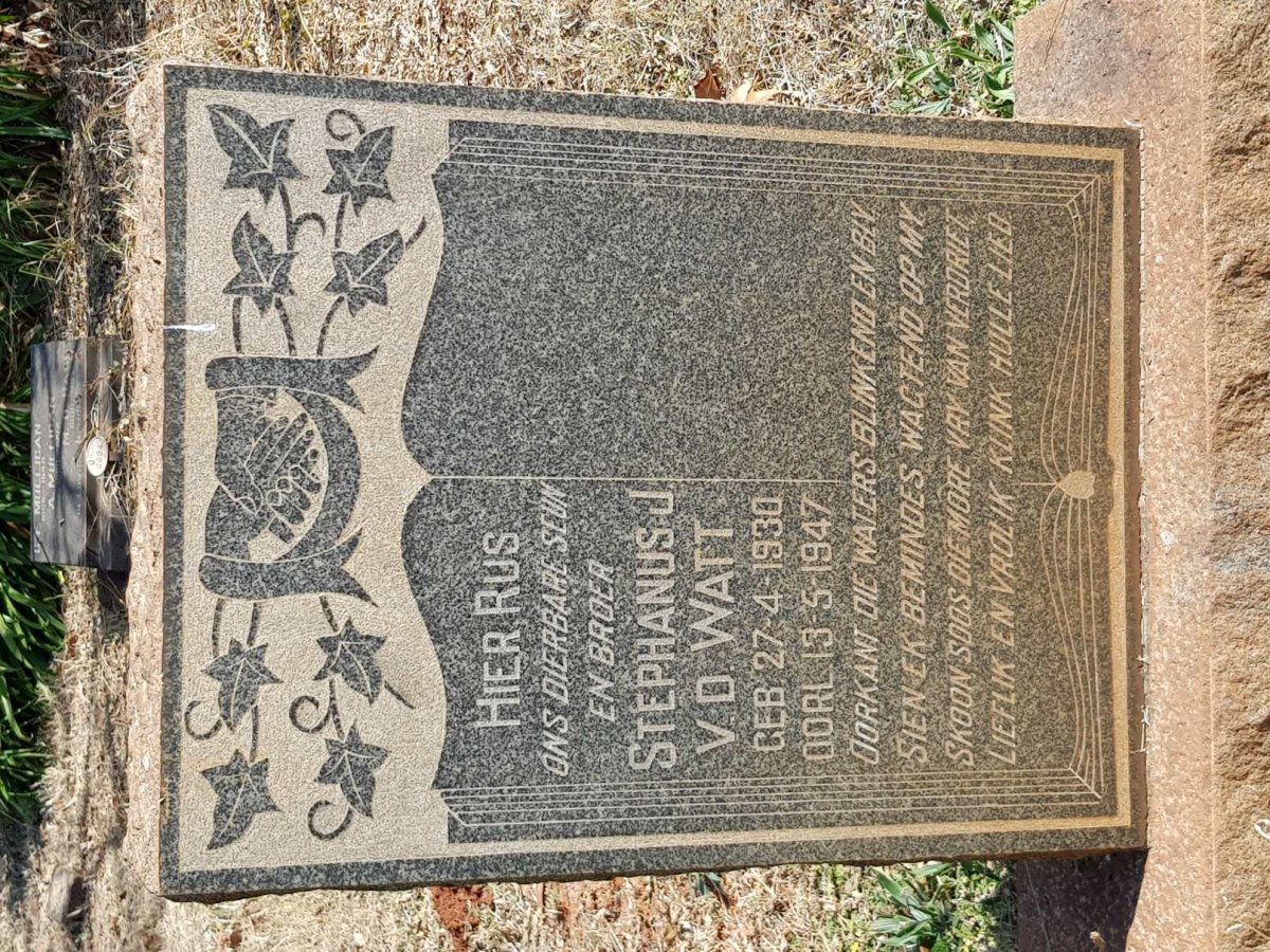 WATT Stephanus J., v.d. 1930-1947