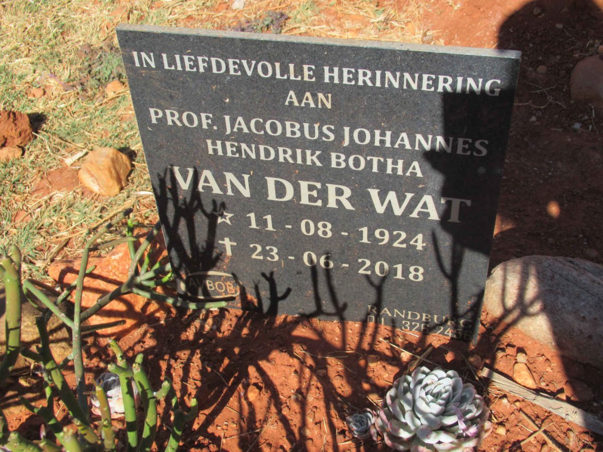 WAT Jacobus Johannes Hendrik Botha, van der 1924-2018