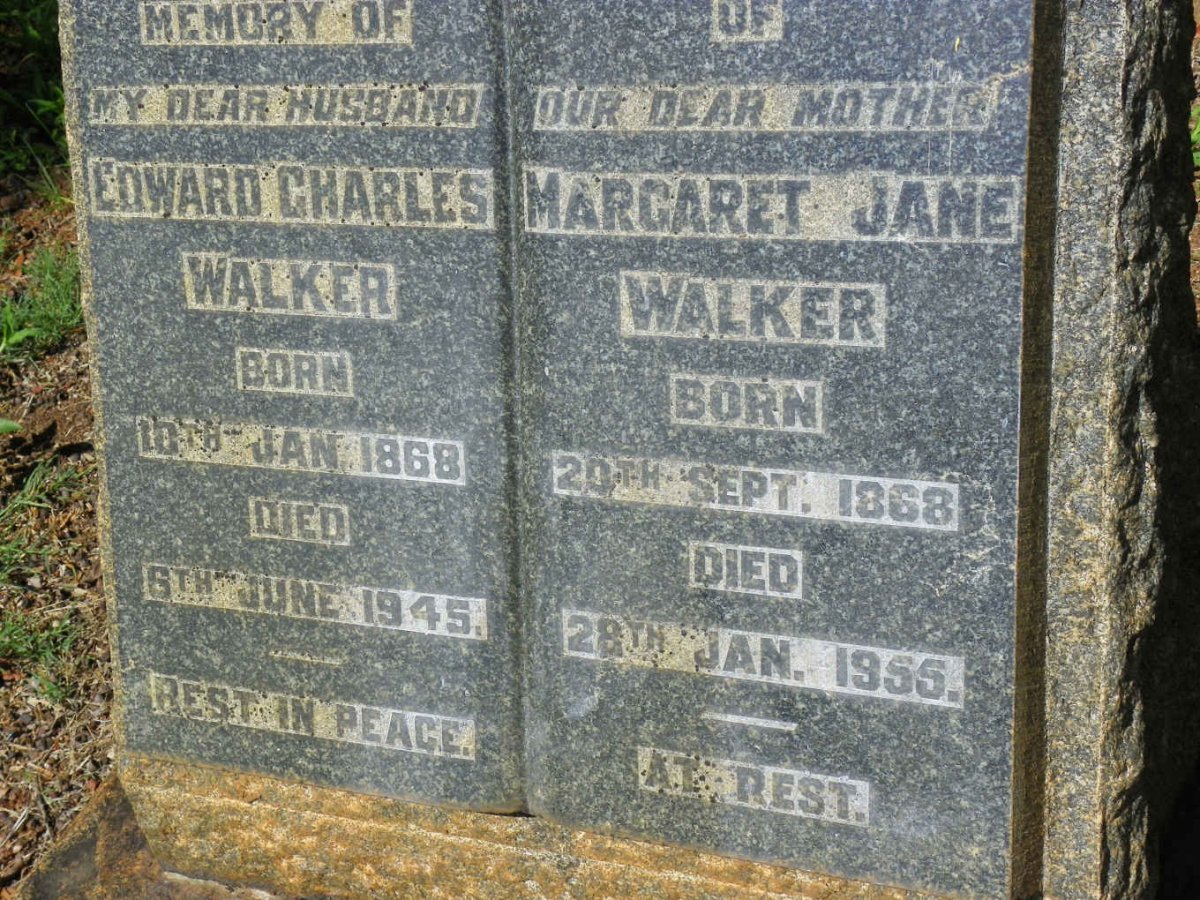 WALKER Edward Charles 1868-1945 &amp; Margaret Jane 1868-1955