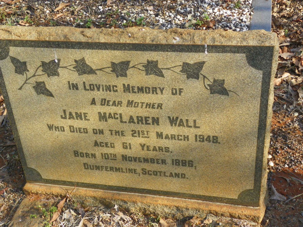 WALL Jane McLaren 1886-1948
