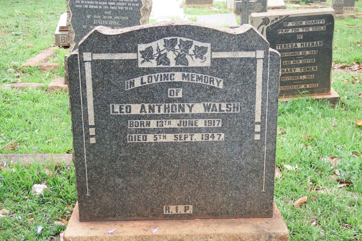 WALSH Leo Anthony 1917-1947