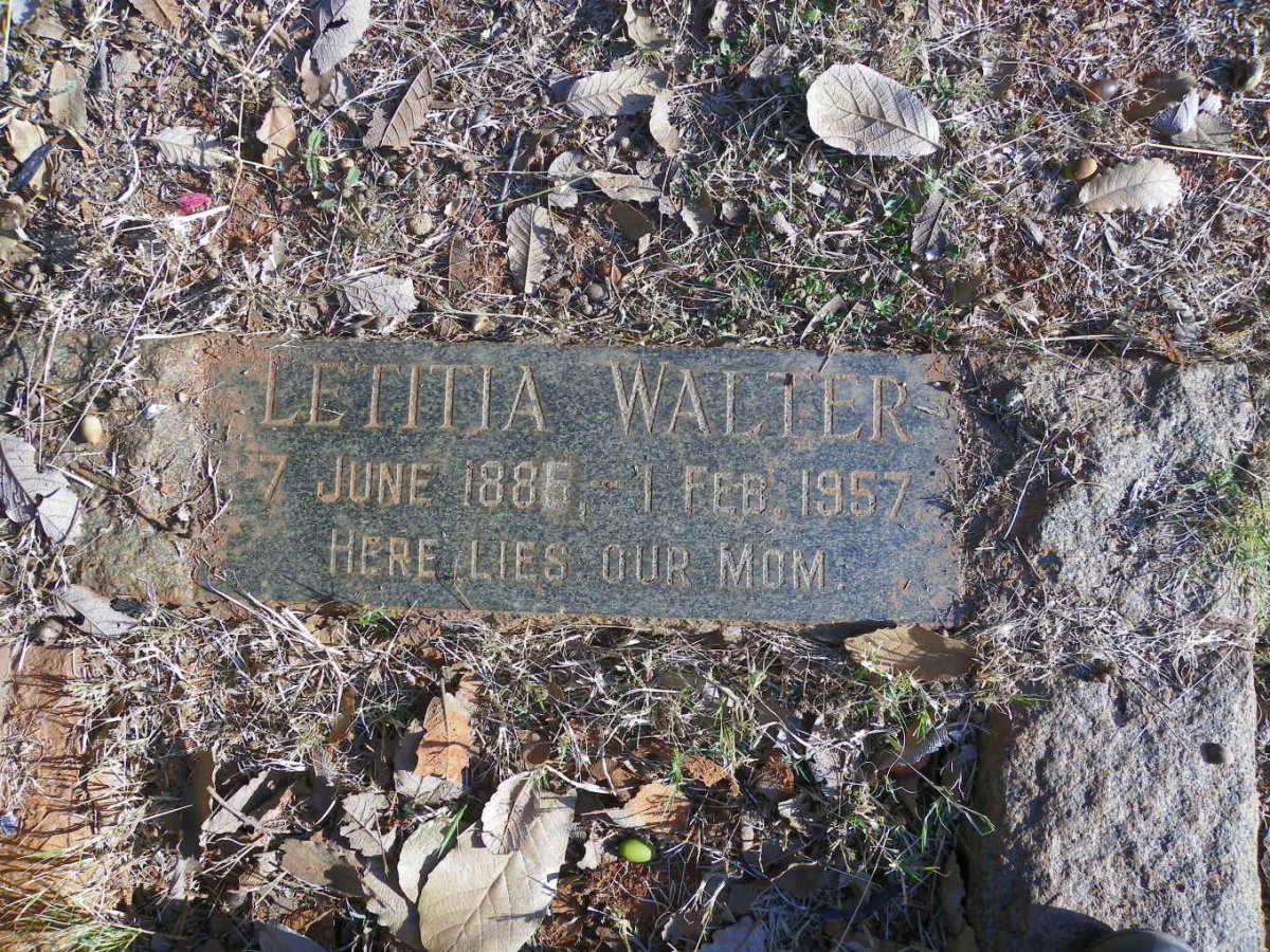 WALTER Finis Chalis 1883-1957 &amp; Letitia 1885-1957